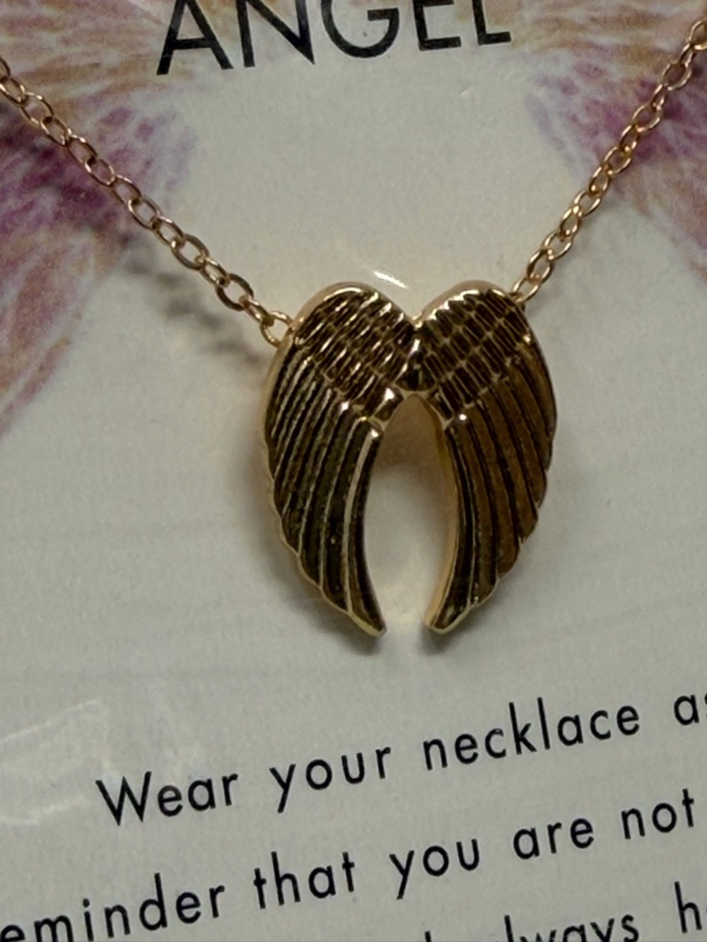 Heavenly Angel Gold Wing Necklace - Picture 4 of 4